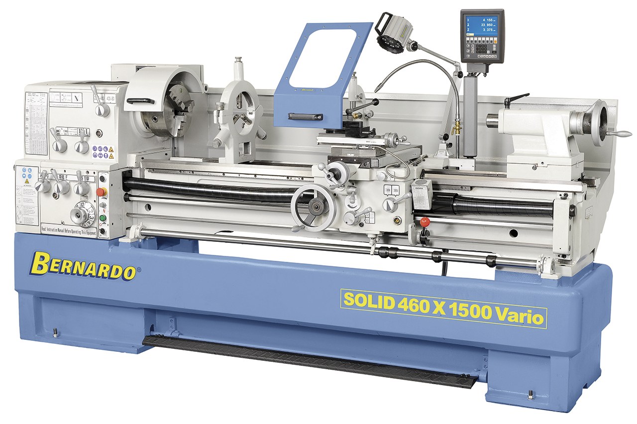Tokarka SOLID 460 x 1500 VARIO z cyfrowym wyświetlaczem 3 osi i systemem MULTIFIX * BERNARDO
