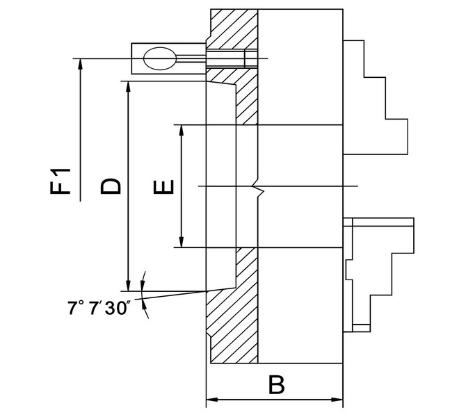 Uchwyt tokarski 4-szczękowy, Bernardo, precyzyjny PO4-D, DIN 55029, PO4-160/D4, stalowy BERNARDO - 3768 - zdjęcie 2