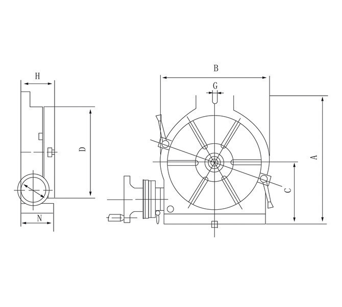 Stół okrągły pionowy i poziomy HV 10 - 250 mm BERNARDO - 4259 - zdjęcie 2