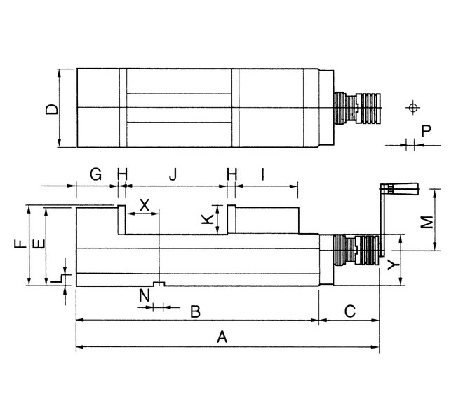 Mechaniczne imadło maszynowe śrubowe CHV 100 V BERNARDO - 4412 - zdjęcie 2